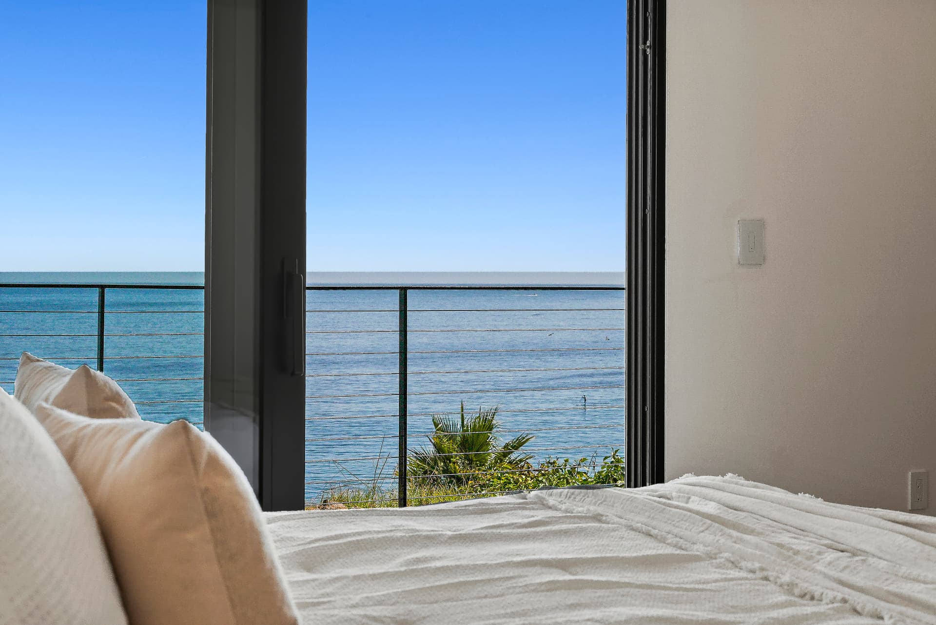 Bedroom with an ocean outlook